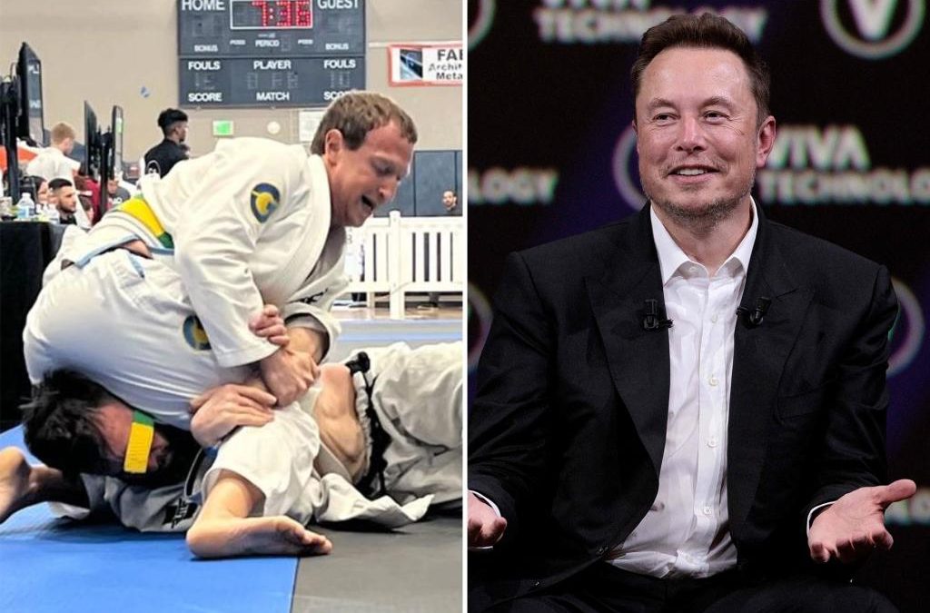Elon Musk says he’s ‘up for a cage match’ with jiu-jitsu-trained Mark Zuckerberg