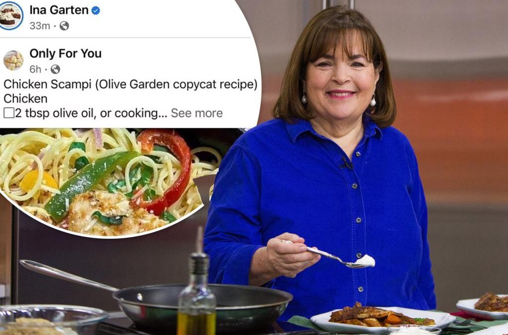 Ina Garten’s Facebook hacked — to post Olive Garden recipe