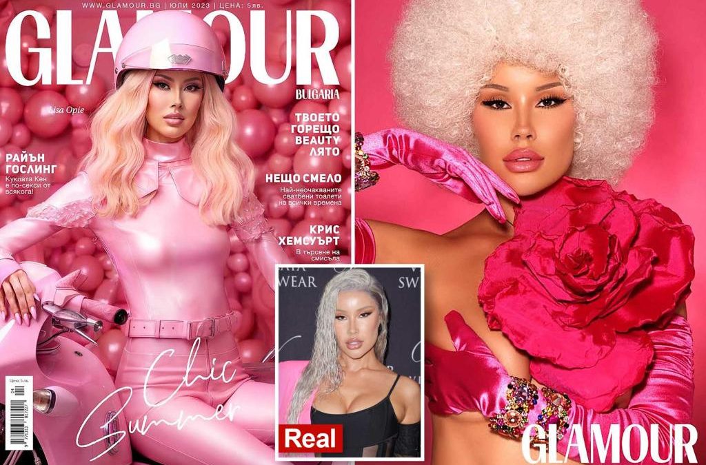 Model Lisa Opie uses AI to create Glamour Bulgaria Barbie-inspired cover