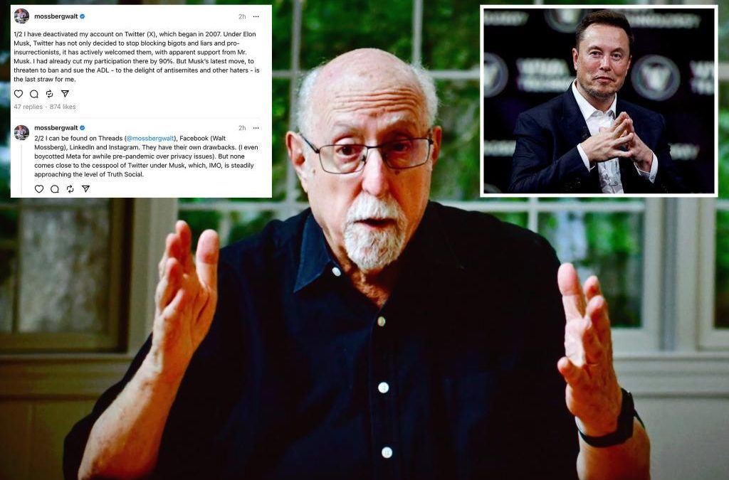 Walt Mossberg slams Elon Musk, deactivates X account