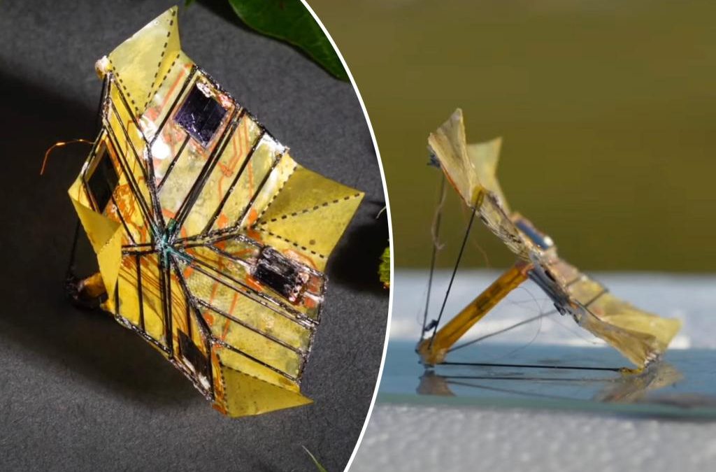 Battery-free flying robots use origami to change shape in midair