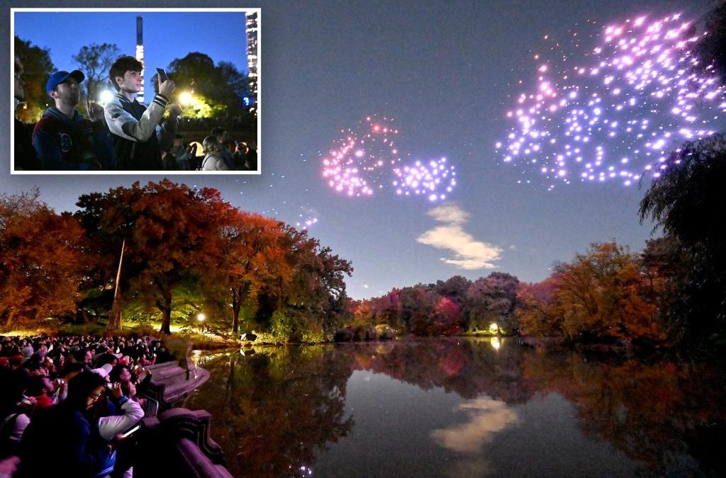 Central Park illuminated by first-ever drone show