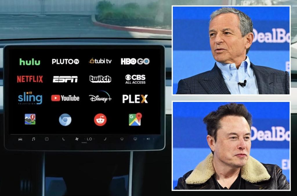 Tesla hides Disney+ from screens amid Elon Musk’s feud with Bob Iger
