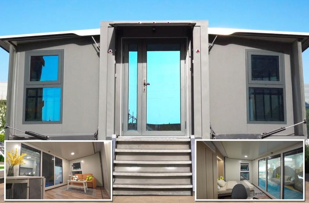 This tiny house folds into a transportable box at the press of a button