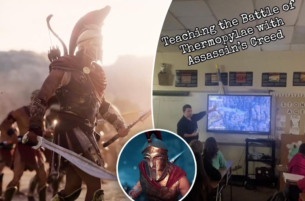 Teacher praised for playing video game in class as history lesson