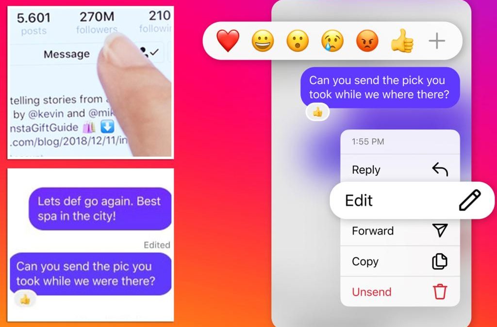 Instagram will now allow editing of DMs after they are sent
