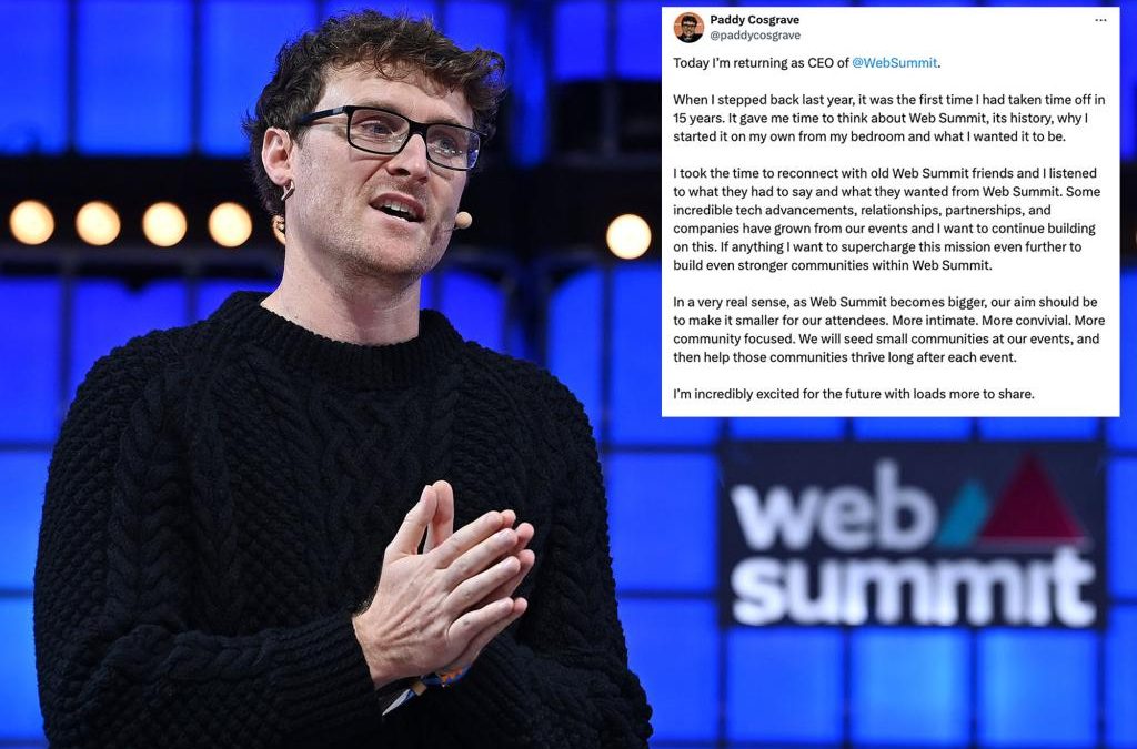 Paddy Cosgrave back as Web Summit CEO, no comment on Israel ‘war crimes’ remarks