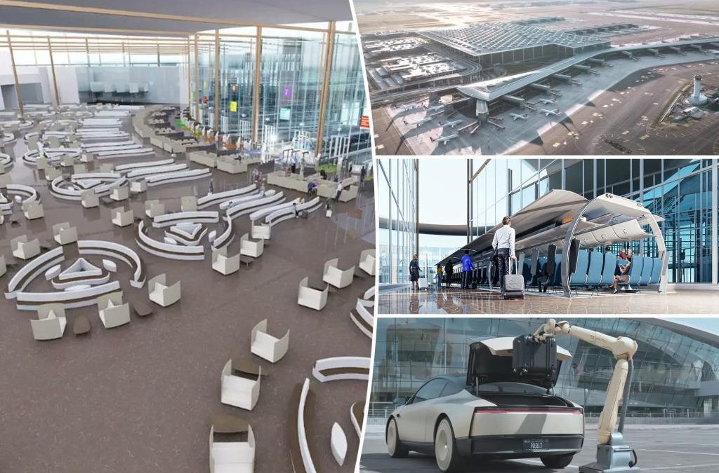 Future airport makes major cuts to passenger wait times with ‘shotgun cartridge’ boarding system